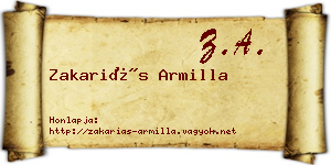 Zakariás Armilla névjegykártya